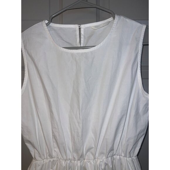 Sunday White Cotton Poplin Midi Dress – Minimalist, Classic, Timeless - Picture 2 of 12